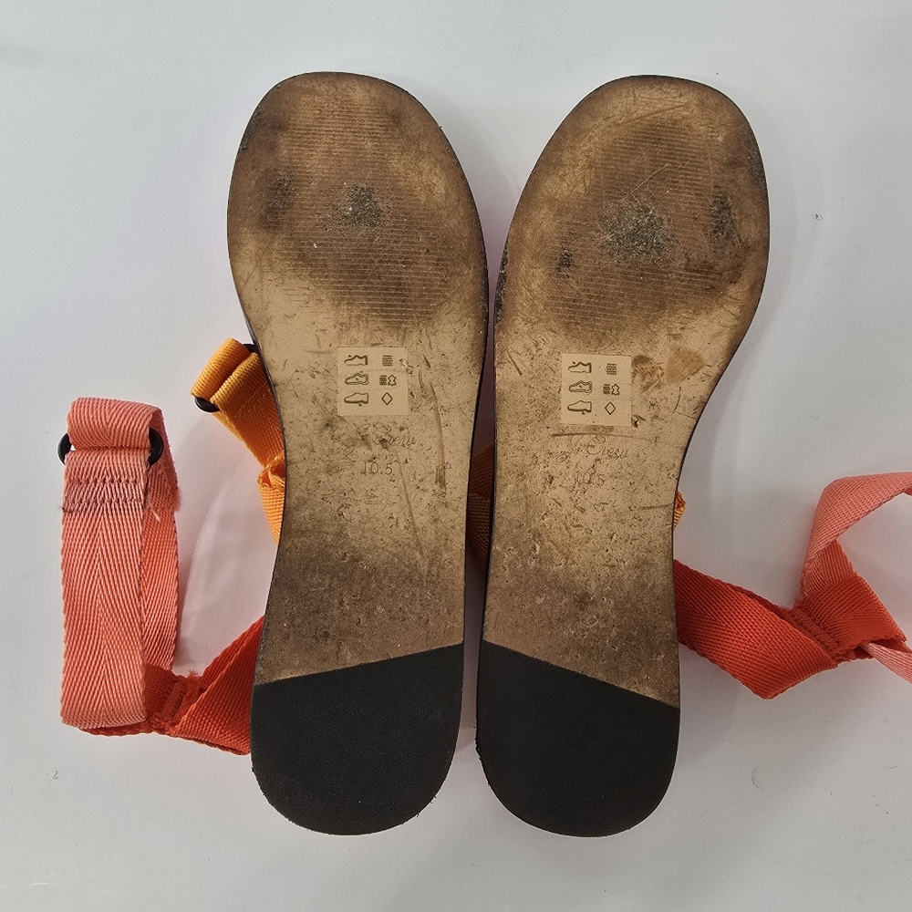 J Crew Gretchen Colorblock Strappy Sandals Webbed Web Strap Flat Shoes Size 10.5 - Picture 11 of 11
